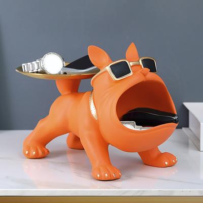 Yousheng Big Mouth Dog Фигурка Лоток Для Хранения Ключей Мультяшный Щенок Статуэтка Из Смолы Ювелирные Изделия Брелок Ключи Контейнер Коробка Животное Украшение Рабочего Стола Орнамент