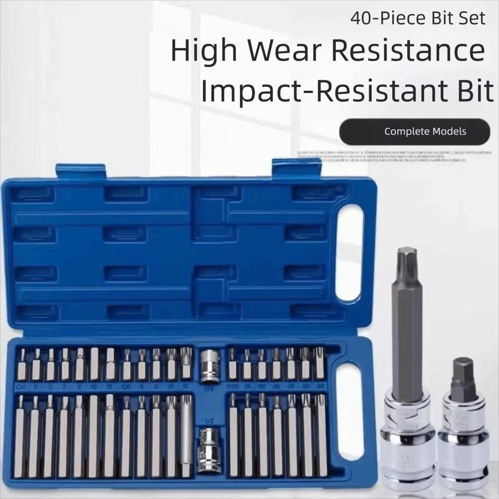 40Pcs 40-Piece Set Socket Bit Kits High Quality Batch Head Set Hexagonal Wrench Set Auto Repair