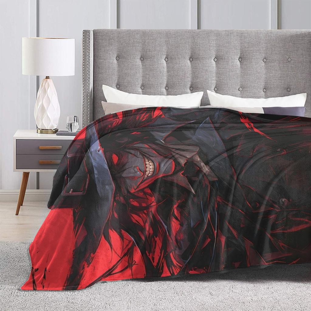 Алукард Хеллсинг Вампир Аниме Темный Готический Плед Флис Многофункциональный Мягкий Плед для Кровати Уличный Покрывало