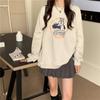 Women Long Sleeve O Neck Loose Pullovers Female Tops Solid Color Sweatshirts