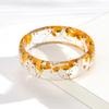 Transparent Design Flower Bangle Round Shape Transparent Resin Bracelet  Casual Accessory