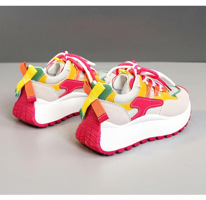 BN016-1 Женские модные туфли для пап, увеличивающие рост: Дышащие, с толстой подошвой, яркие, идеально подходят для летних и осенних путешествий