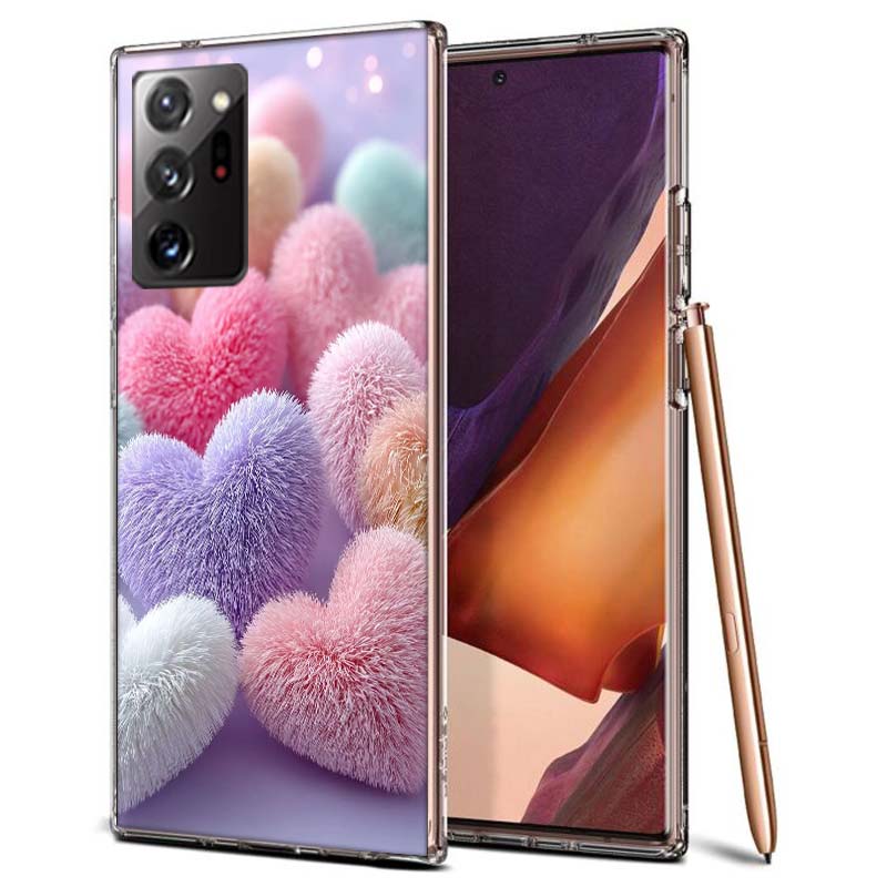 Furry Heart Phone Case for Samsung A55 A35 A25 A15 A07 A05S A16 A17 A26 A36 A37 A56 A57 Galaxy Note 20 10 A50S A71 A51 A31 A30 A
