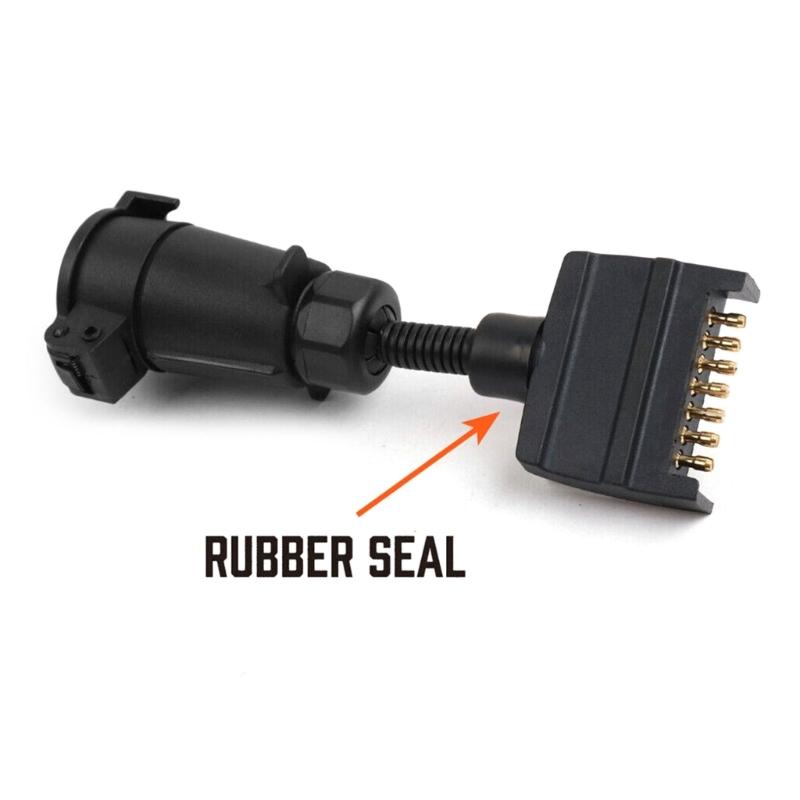 Ударопрочный 7-контактный комплект разъема для фаркопа с улучшенными функциями безопасности, электрический разъем для прицепа для перевозки на дальние расстояния