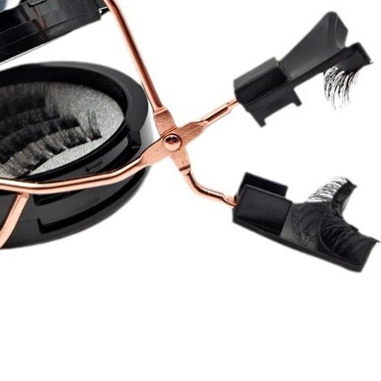 1 Set Magnetic False Eyelashes with Lash Applicator Clip Reusable Natural Wispy Magnetic Fake Lashes with Clamp Women Eye Makeup Tools