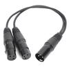 1 Male XLR Input To 2 Female XLR Output Cable Y Type Adapter Conversion Cable Accessories