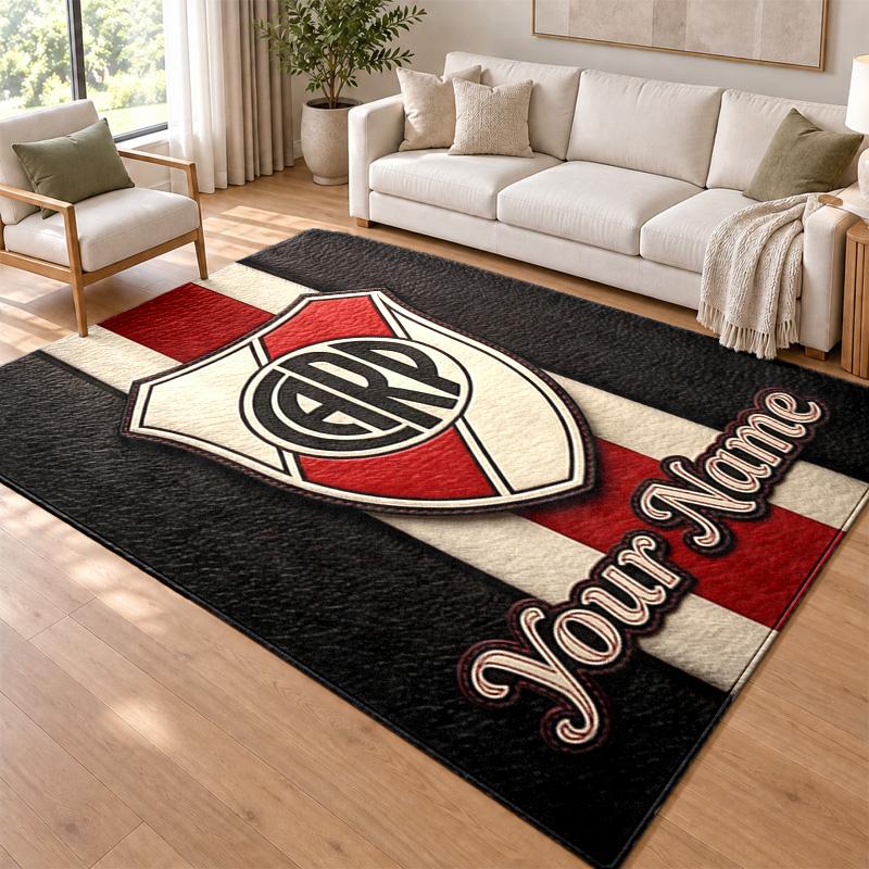 Atletico River Plate Custom Name Personalized Rug Non‑Slip Doormat Floor Carpet Housewarming Birthday Gift for Family Friends