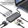 USB-C Хаб 11-в-1 4K для 2.0 Адаптер 11-портовая док-станция расширения с RJ45 Ethernet PD 100 Вт USB3.0 Алюминиевый сплав SD/TF Картридер