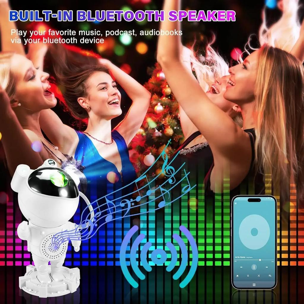 Ночной светильник Aurora Astronaut Laser Ambiance Lamp Bluetooth-динамик Nebula Projector Lighting