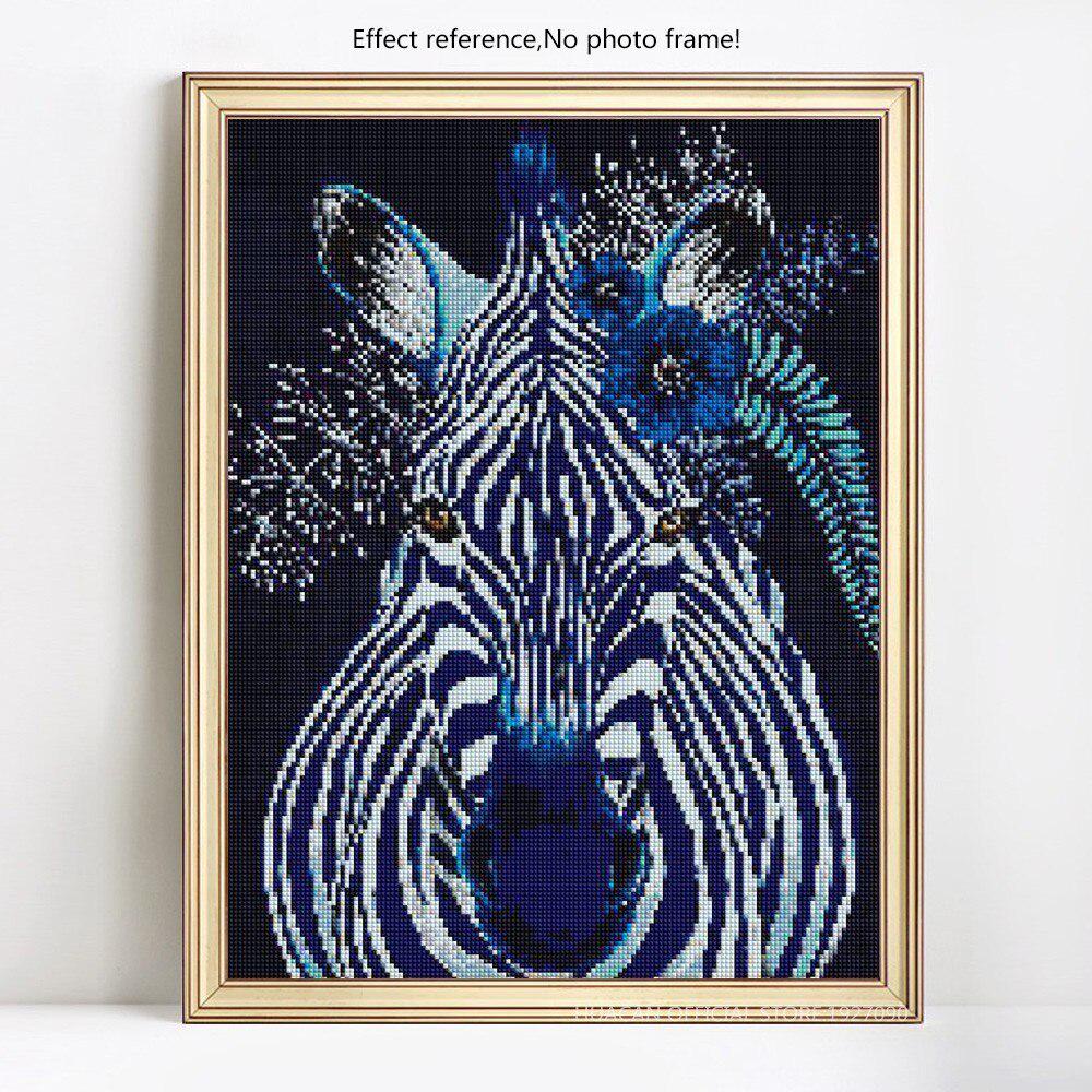 Full Round Diamond Embroidery Full Display Animal 5D DIY Diamond Painting Zebra Picture