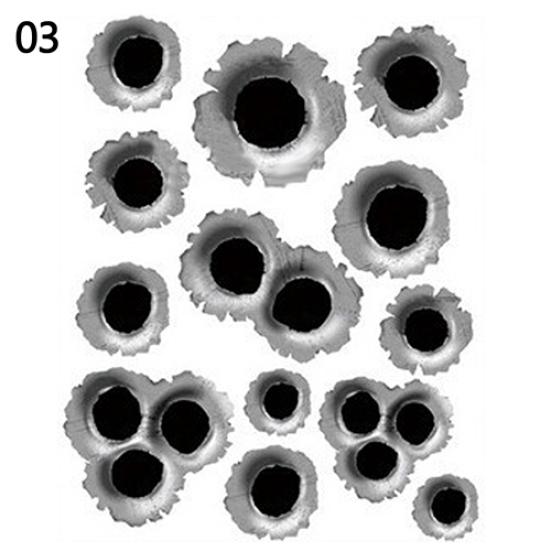 Водонепроницаемый автомобильный Стайлинг Shothole Scratch 3D поддельный автомобиль забавные наклейки на шлем наклейки