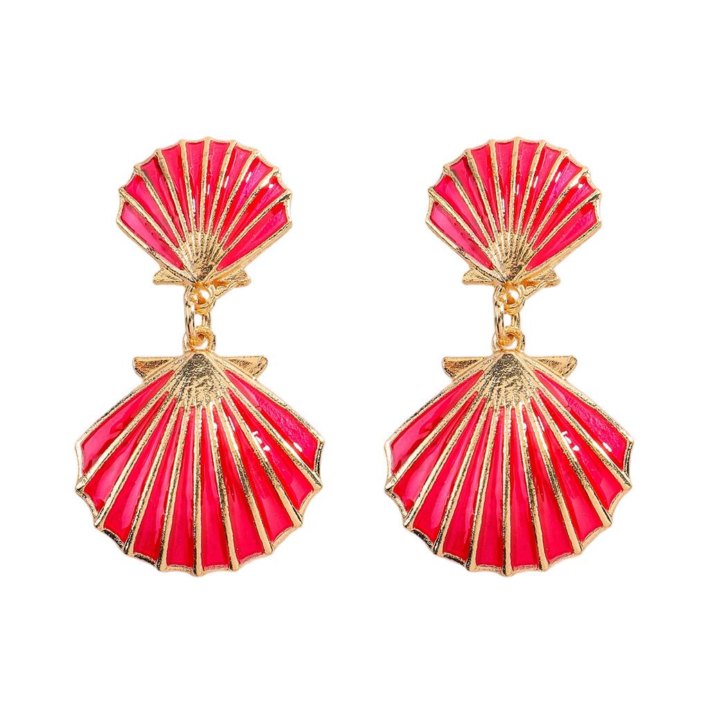 Эмалированные серьги-ракушки personality fashion двусторонние серьги-ракушки литературные ретро универсальные повседневные серьги