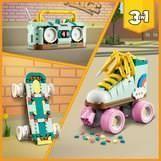 LEGO® 31148 Creator 3en1 Les Patins à Roulettes Rétro, Jouet avec Mini-Skateboard et Boombox, Décoration Rétro