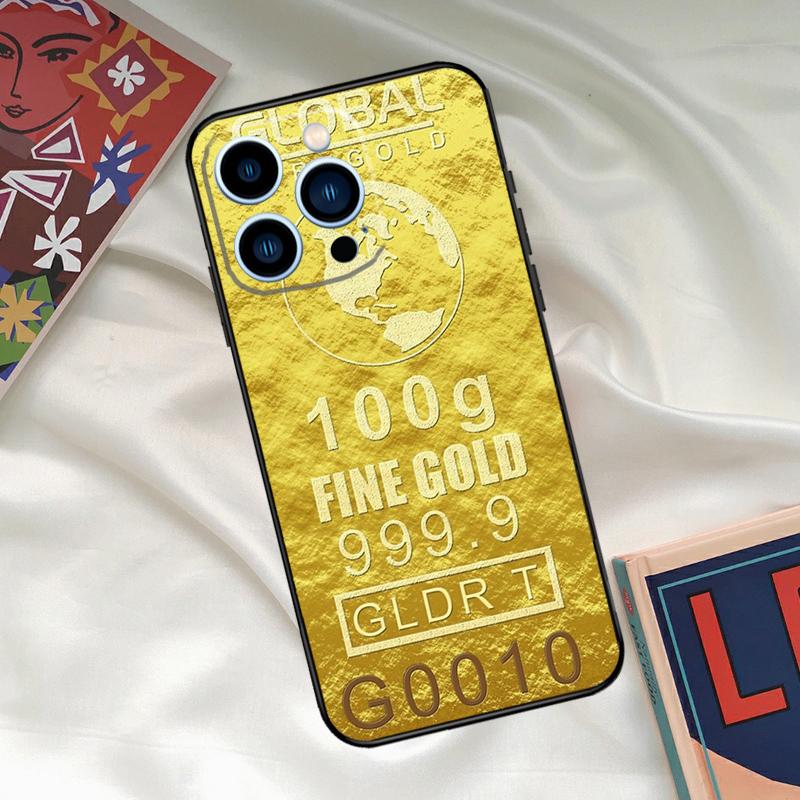 Switzerland Fine Gold Phone Case For iPhone 16 14 13 12 11 15 17 Pro Max 15 16 Plus 13 Mini 16e 17 Air Funda Cover