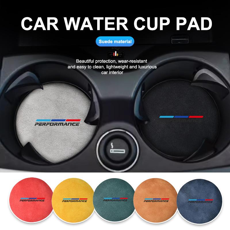 XWDS7 For BMW Suede Car Coaster Water Cup Drink Holder Anti-Slip Pad 1 2 3 5 7 Series X1 X2 X3 X4 X5 X6 G20 G30 G11 G12