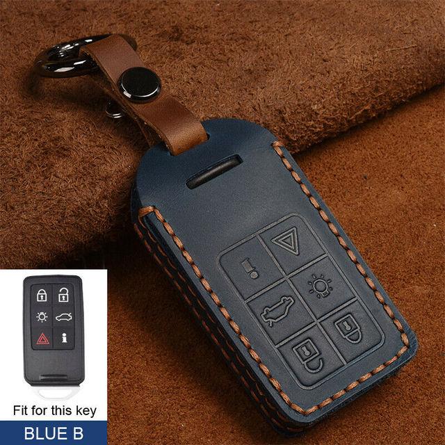Кожаный чехол для дистанционного ключа автомобиля для Volvo XC60 V60 S60 XC70 V40, автоаксессуары, держатель для ключей с брелком