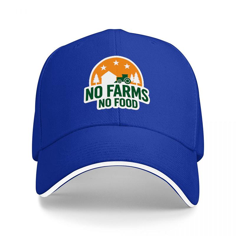 NO FARMS NO FOOD Farming Lifestyle Baseball Cap with Tractor and Sunset Design for Adults Outdoor Enthusiasts