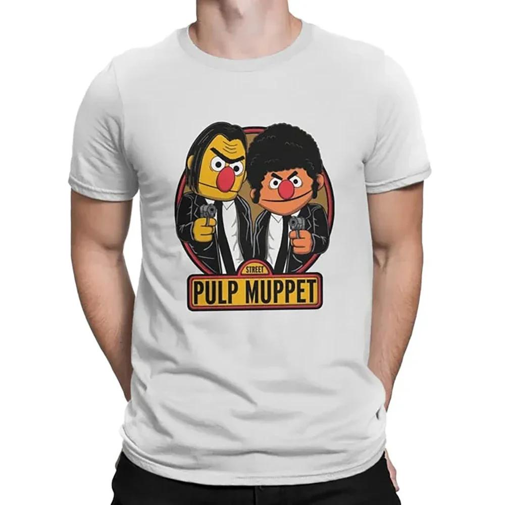 Fashionswear Breathable Sesame Street Print Casual Cotton T-shirt Retro Summer Short Sleeve Summer T-shirt Trend
