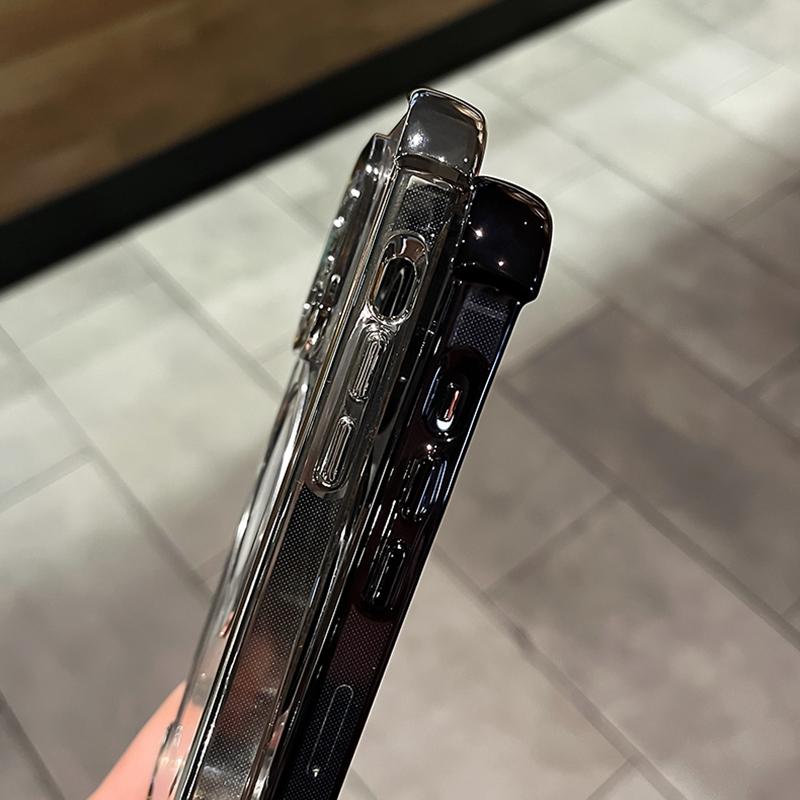Роскошный чехол Magsafe с беспроводной зарядкой для iPhone 11 12 13 14 15 Pro Max Plus, магнитный прозрачный гальванический чехол-бампер