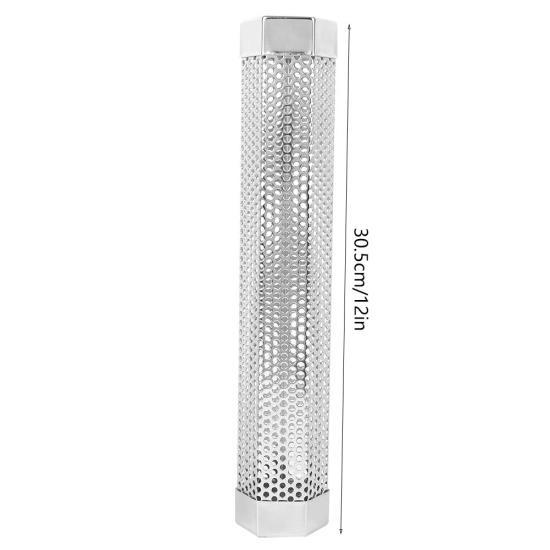 12-дюймовая трубка для копчения из нержавеющей стали, шестигранная трубка для копчения с крючком для щетки