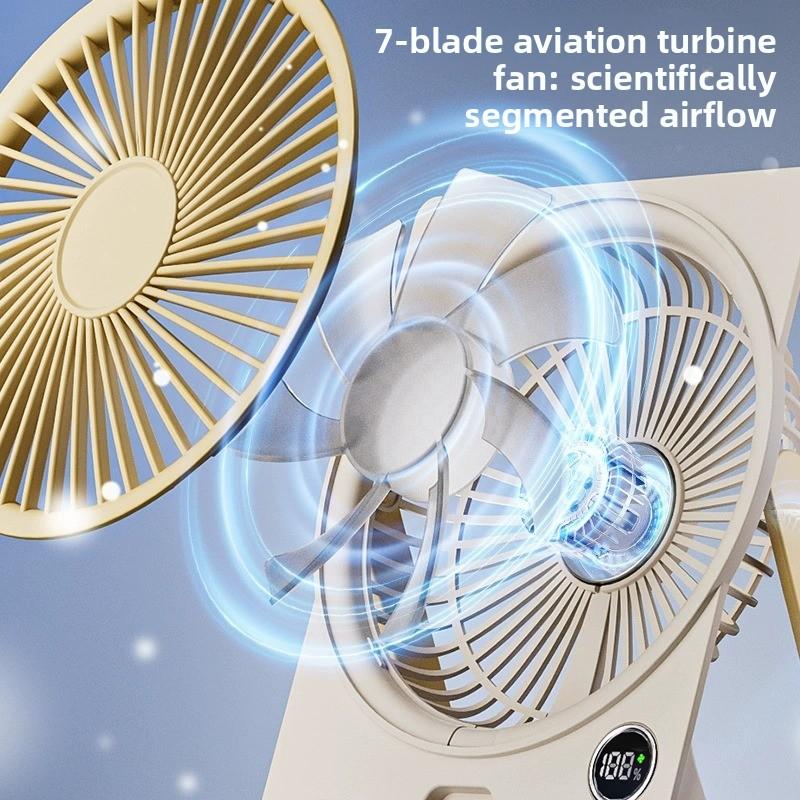 Ventilador de escritorio portátil USB silencioso con pantalla digital para oficina y hogar