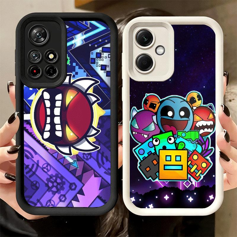 Мягкий чехол для телефона Geometry Dash для Xiaomi Poco X7 X6 X5 Pro X4 Gt X3 F7 Ultra M8 M7 Redmi 15C 15 14C 13 13C 12 12C 10 10C