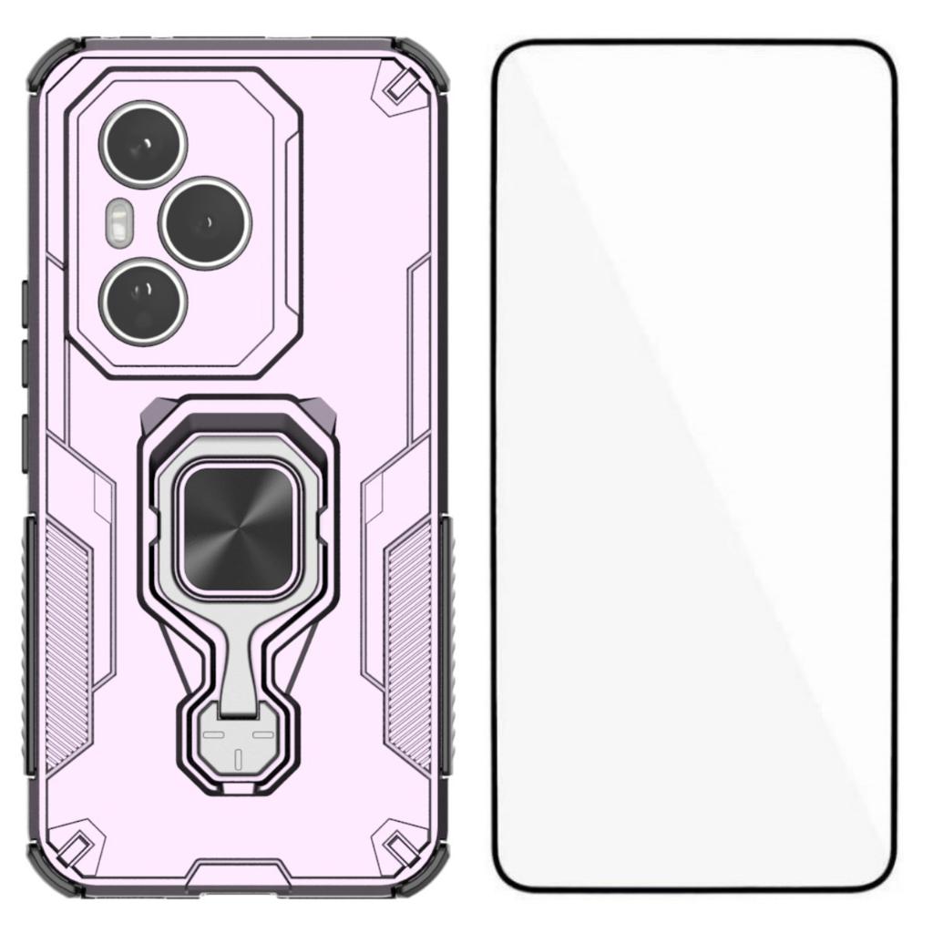 For Honor 400 Pro 5G (Глобальный) Чехол для телефона WANLONFENG PC TPU Задняя крышка Подставка с закаленным стеклом