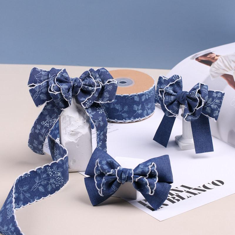 2 м Джинсовая лента с аккуратными краями для DIY, легко режется, винтажная ткань, прочные аксессуары, прочная, с крючками, гибкая