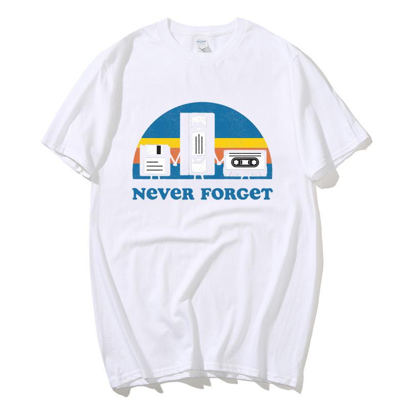 Never Forget The Old Radio Unisex Unisex T Shirts Harajuku ONeck TShirts Vintage Oversize Clothing Summer Cotton Tshirts Couple