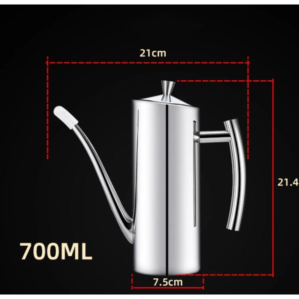 Премиальная бутылка-дозатор для масла из нержавеющей стали, кухонная креманка 700 мл/24 унции, герметичный контейнер для масла для приготовления пищи на кухне