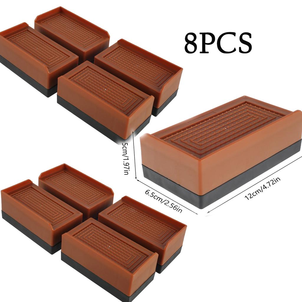 4Pcs Bed Risers Heavy Duty Adjustable Furniture Riser Stackable Desk Lifts Leg Extenders with Anti Slip Pad for Table Couch Sofa