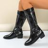 Fashion Women 2025 Autumn Vintage Studded Tall Knight Boots Women's Block Heel Knee High Thigh Boots;