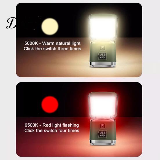 Waterproof Camp Light Camping with 4 Lighting Modes, USB-C Rechargeable Portable Tent Adjustable Brightness Lantern Lamp, Stepless Dimming LED