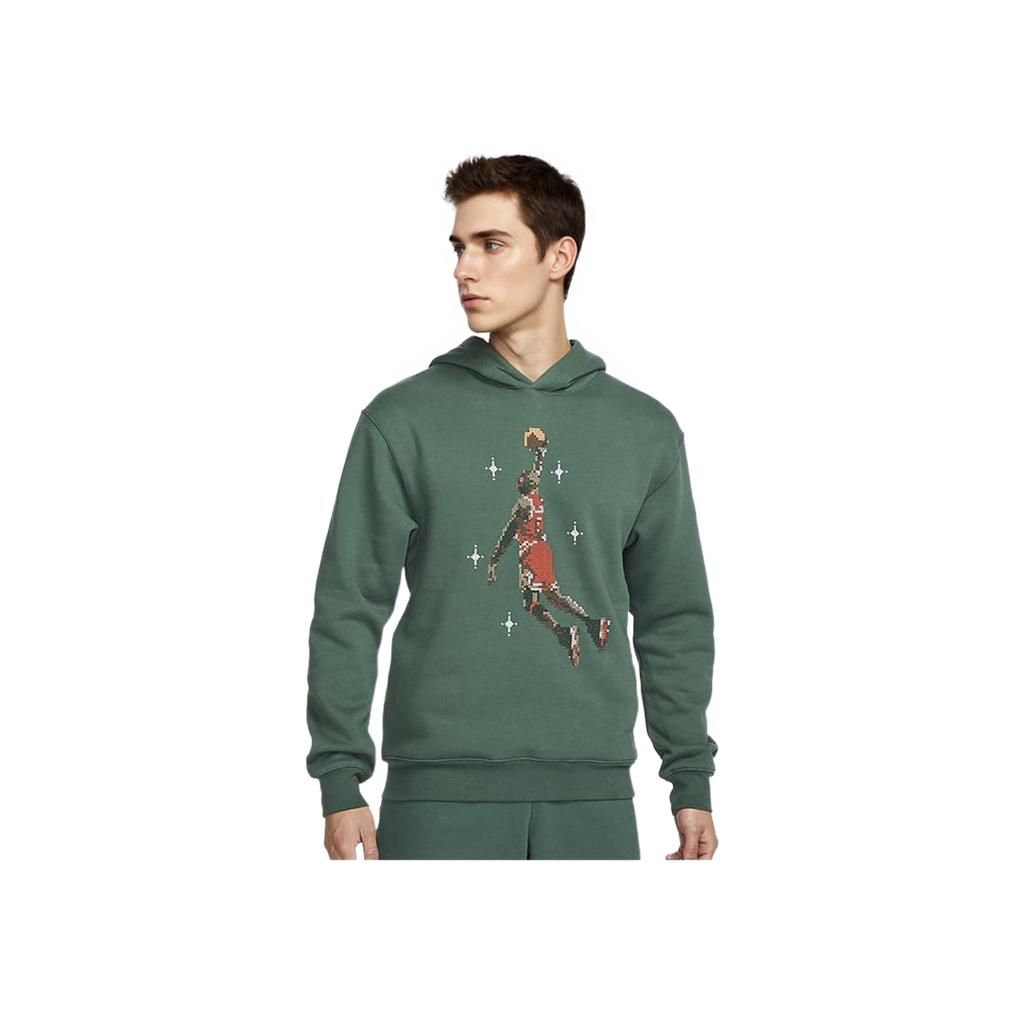 Jordan Толстовка с капюшоном Essentials Fleece с принтом Jumpman Basketball, мужская зеленая толстовка DC9714-333