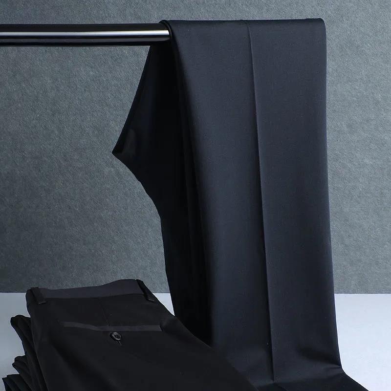 Summer Men's Ice Silk Trousers Breathable Ultra-thin High-end Business Stretch Draped Casual Pants