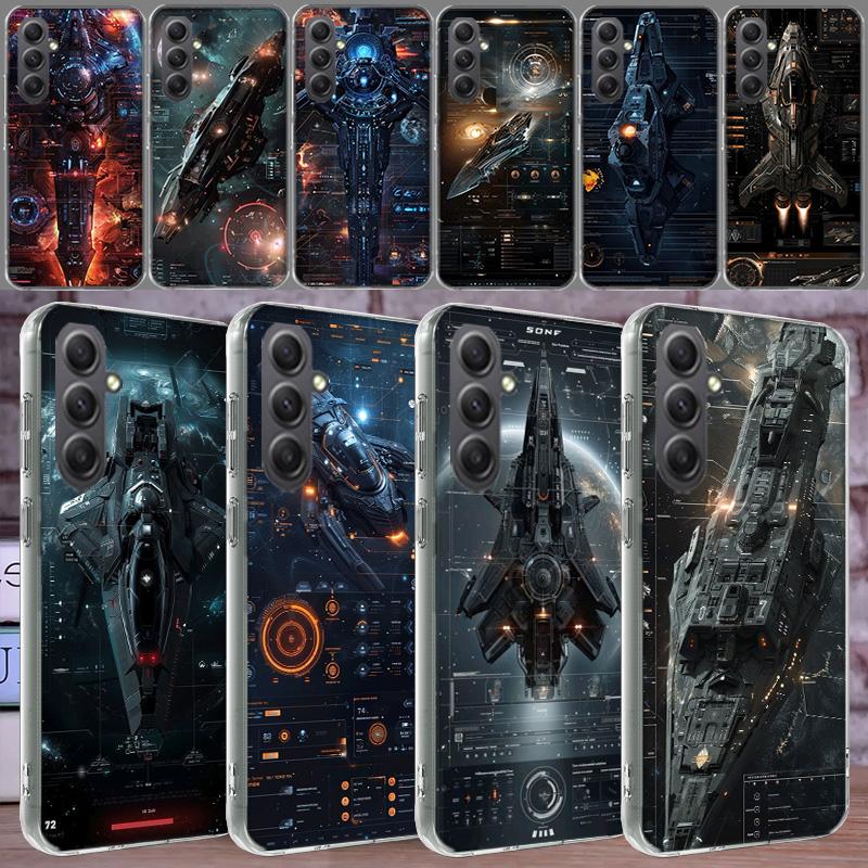 Future Space Warships Phone Case for Samsung A16 A26 A36 A56 A17 A37 A57 A07 A06 A02S A03 A04S A05S Galaxy Note 20 10 A50S A71 A
