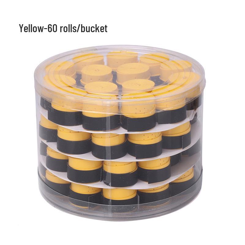 Elastic Perforated PU Leather Overgrip for Badminton, Tennis & Table Tennis Rackets, Fishing Rods with Ribbed Sweatband