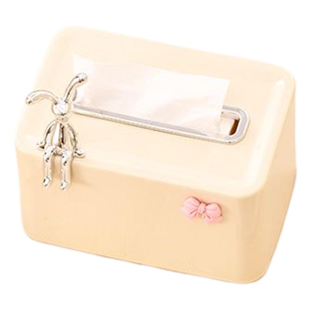 Креативный диспенсер для салфеток с пружинной структурой, чехол для коробки с салфетками, бант с кроликом, органайзер для салфеток, контейнер для хранения бумажных полотенец