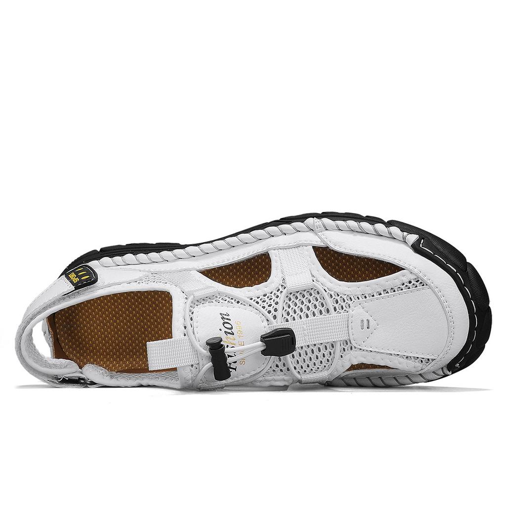 Летние мужские сандалии, сетчатые сандалии для улицы, мягкие сабо, сандалии ручной работы, дышащие легкие тапочки