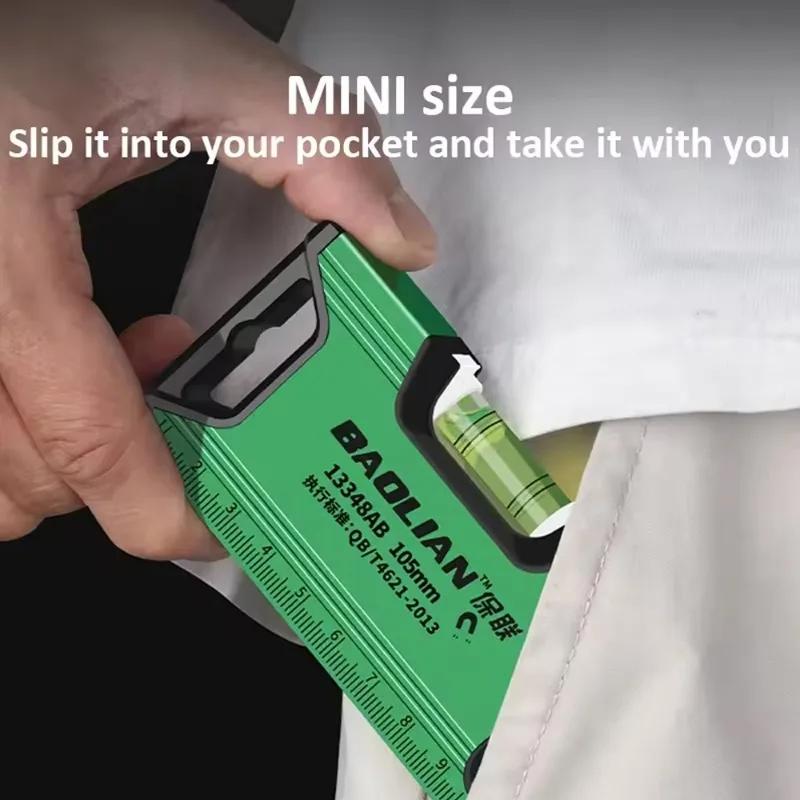 Новый высокоточный спиртовой уровень, сильный магнитный мини-многофункциональный линейка из алюминиевого сплава, декоративный спиртовой уровень, специальный инструмент