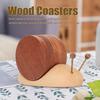 Snail Shape Drink Coaster Set Walnut Wooden Table Insulation Pad Cute Tea Cup Mat  Living Room