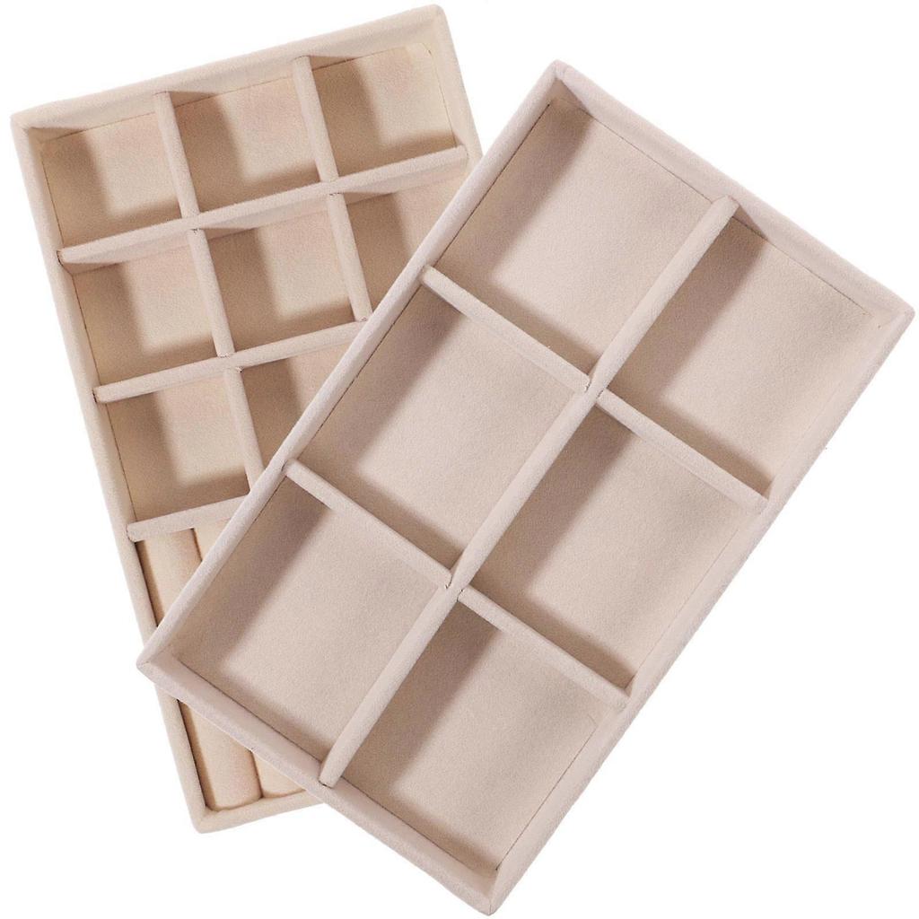 Desktop Jewelry Tray Jewelry Earrings Storage Holders Velvet Women Jewelry Owners Scratch Protection 2Pcs
