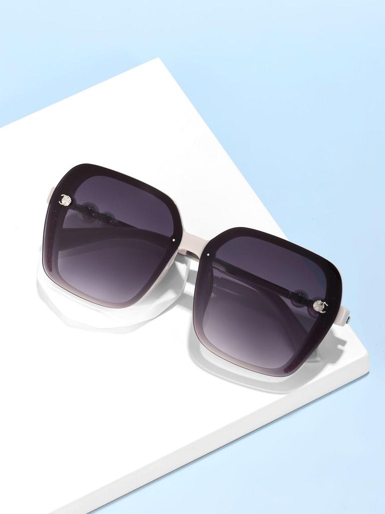 Стильные поляризационные женские солнцезащитные очки с УФ-защитой, украшенные камелией и жемчугом