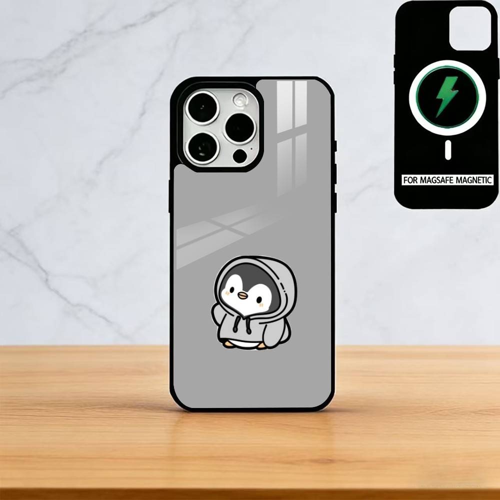 Пингвин Кавайный Милый Мультяшный Чехол Для Телефона Для iPhone17,16,15,14,13,12,11 Plus,Pro Магнитный с Magsafe Беспроводной Зарядкой