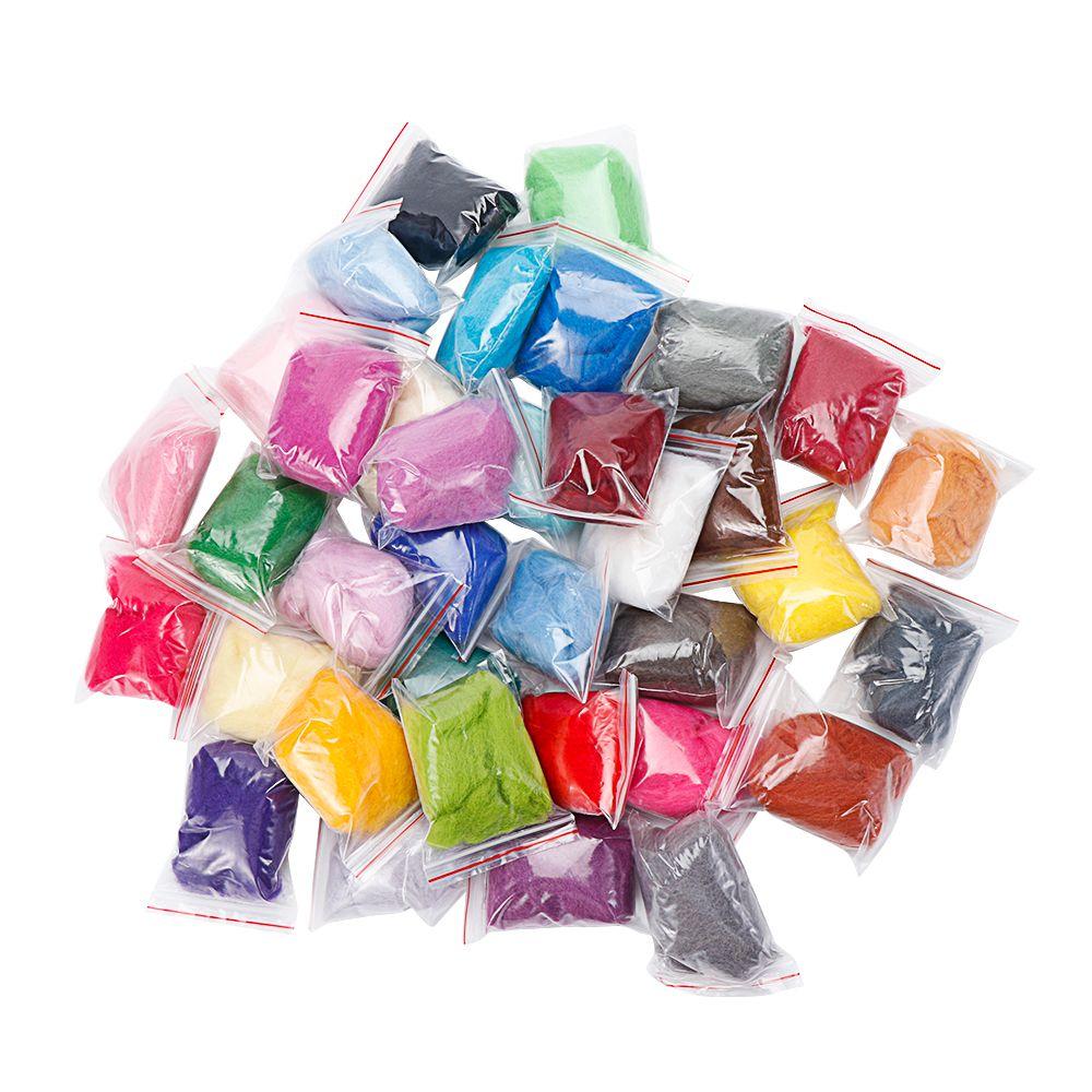 Useful Starter Tool Kit Foam Mat Wood Handle Sewing Tool Set Needle Felting Kit Wool Roving Felting