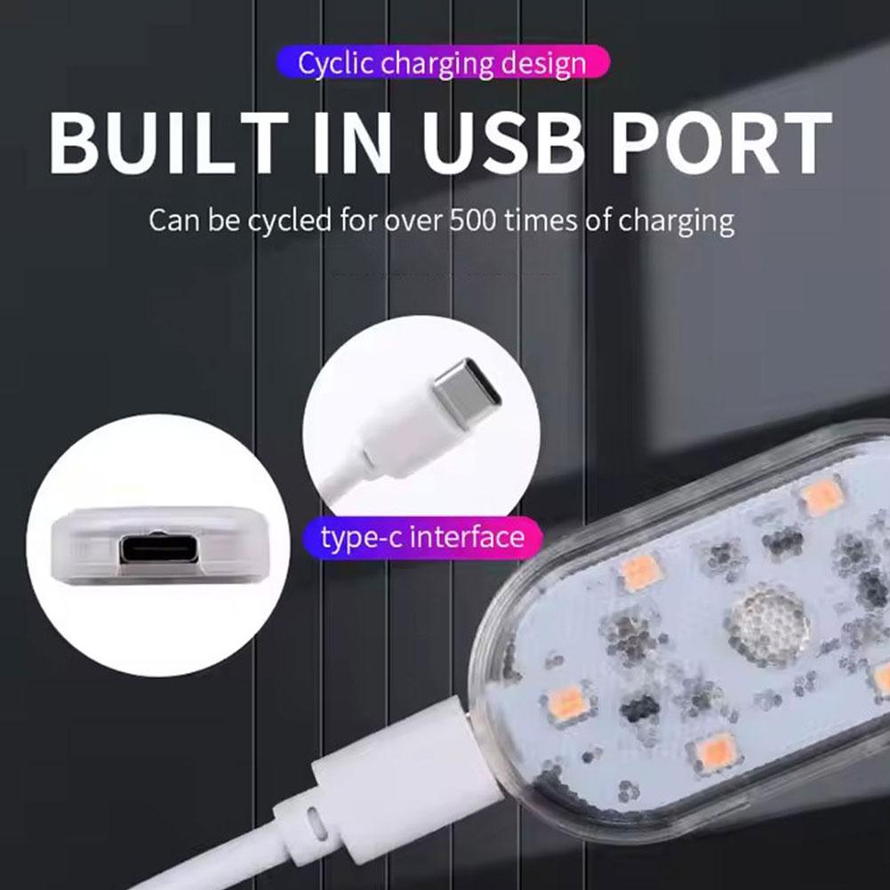 1/2/4PCS Car LED Touch Lights Wireless Car Reading Lamps Mini USB Charging Interior Lights For Car Door Foot Trunk Storage Box