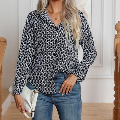 Женские модные повседневные блузки и рубашки-поло с леопардовым принтом и длинными рукавами