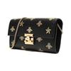 Gucci Padlock metal lock bee star print chain leather lock bag handbag armpit bag clutch bag shoulder bag mini women's black