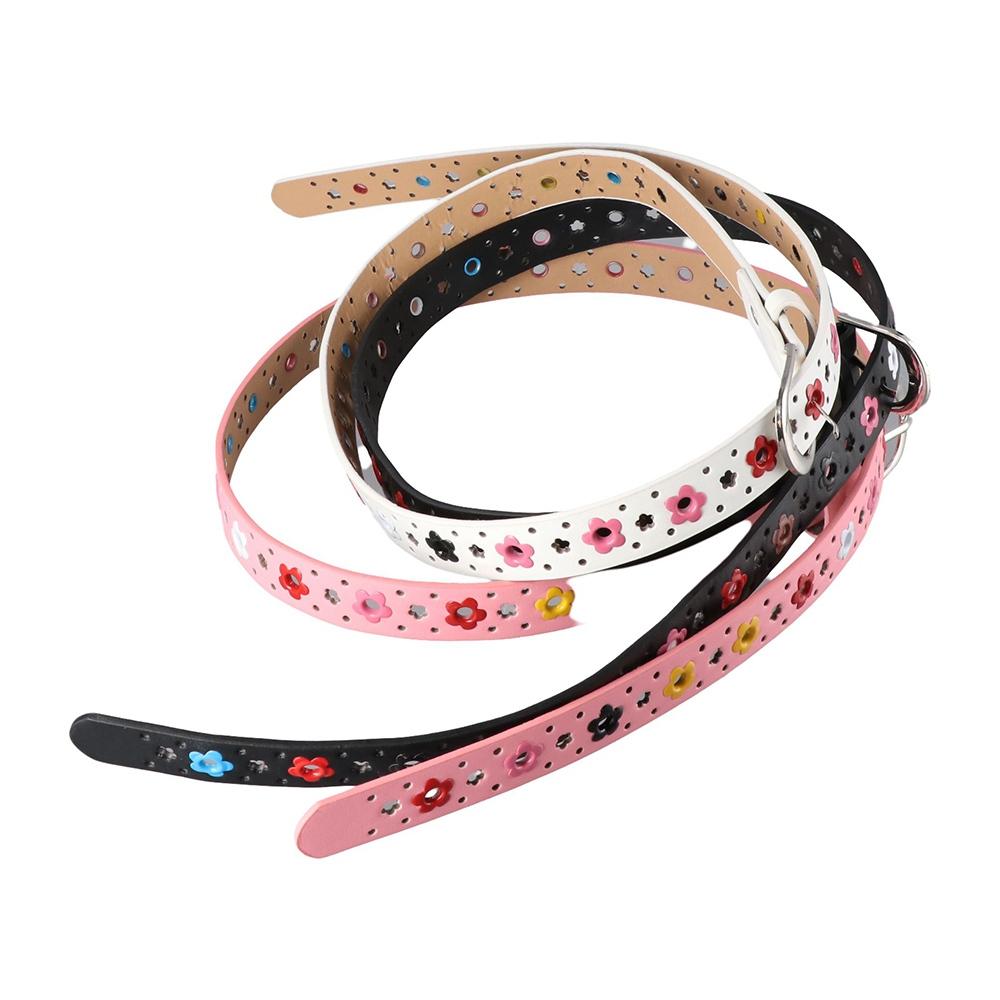 Girls Hollow Butterfly Flowers Kids PU Leather Waist Belt Waistband Children Belt Adjustable Belts