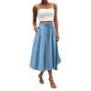 Women's Skirt Bohemian Skirt Solid Color Casual Skirt With Pockets